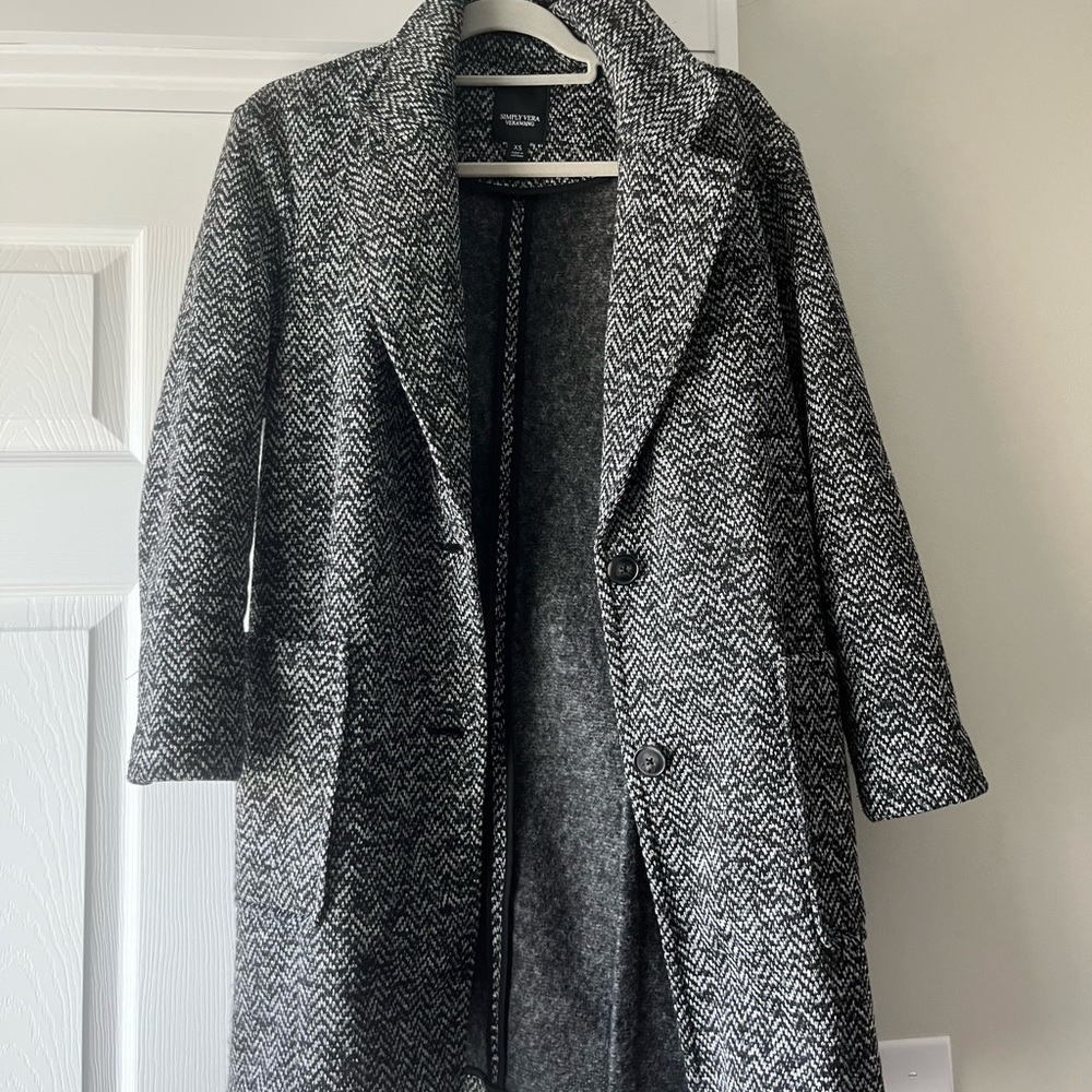 Women's Gray Herringbone Coat